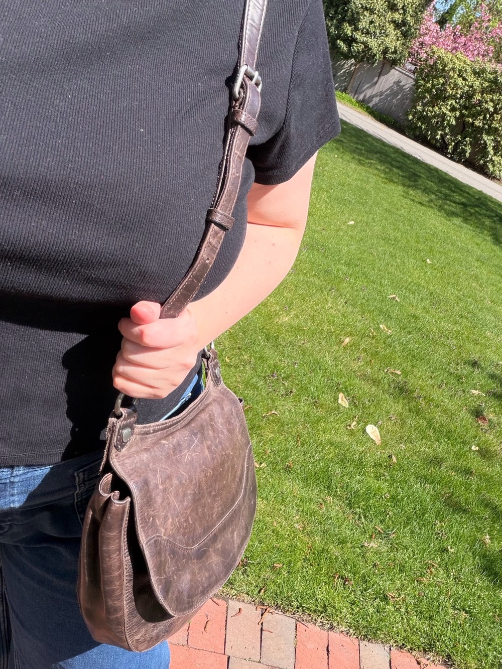 Frye Melissa Saddle Bag Brown Leather Crossbody Shoulder Bag Boho Western - Picture 11 of 15